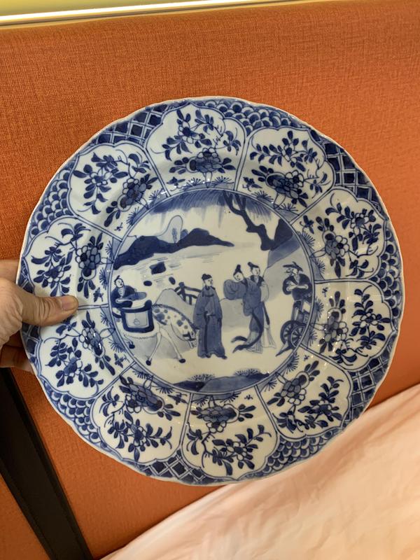 古玩陶瓷康熙人物紋青花盤拍賣,當前價格13899元