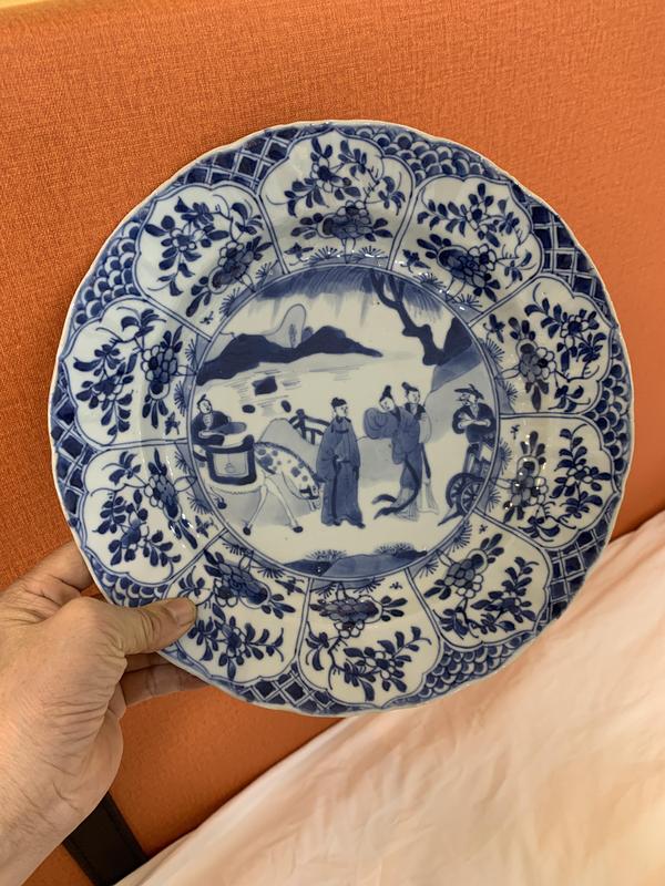 古玩陶瓷康熙人物紋青花盤拍賣,當前價格13899元