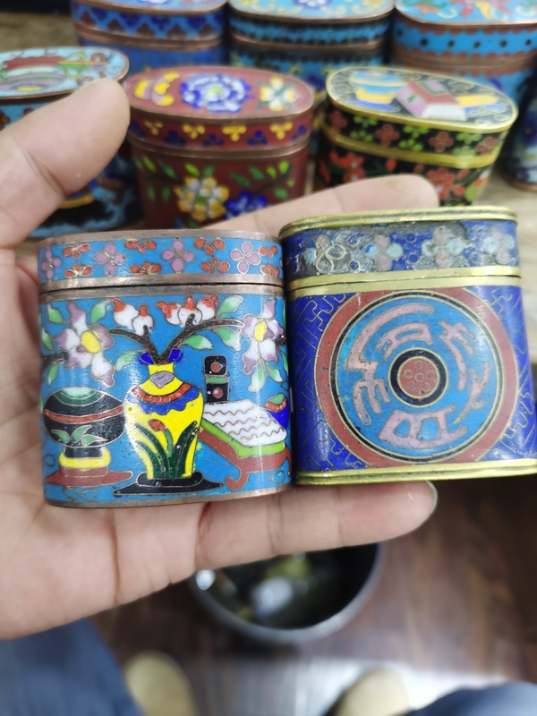 古玩雜項景泰藍盒拍賣,當前價格11900元