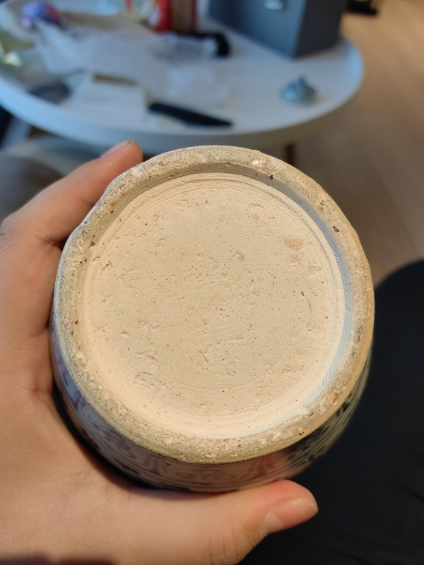 古玩陶瓷明代空白期到頭鳳穿花青花罐拍賣,當前價格18000元
