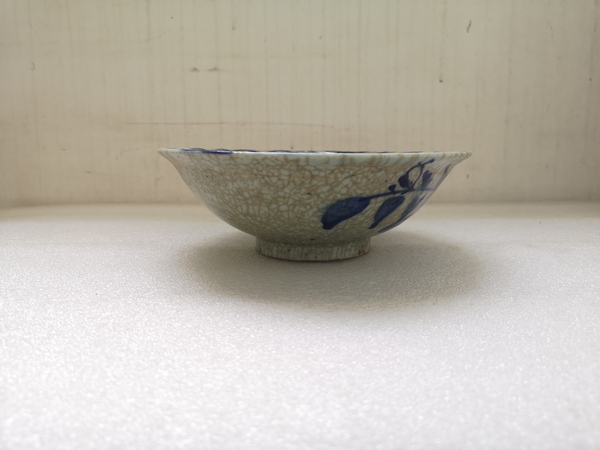 古玩陶瓷道光至咸豐哥釉青花碗拍賣,當前價格456元