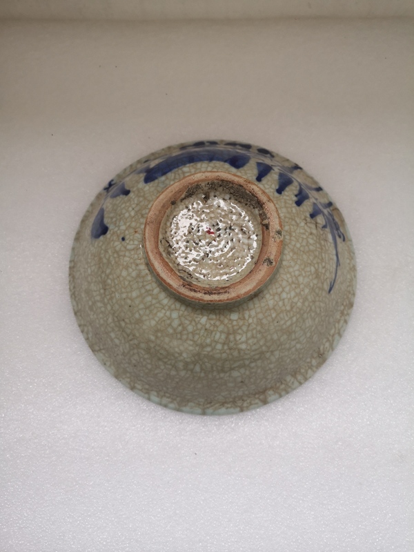 古玩陶瓷道光至咸豐哥釉青花碗拍賣,當前價格456元