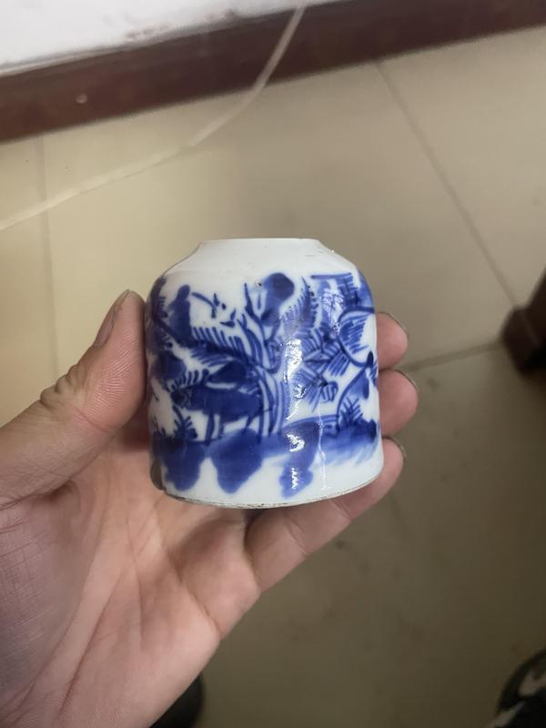 古玩陶瓷青花山水水盂拍賣,當前價格580元
