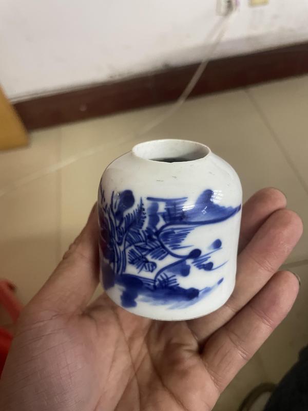 古玩陶瓷青花山水水盂拍賣,當前價格580元
