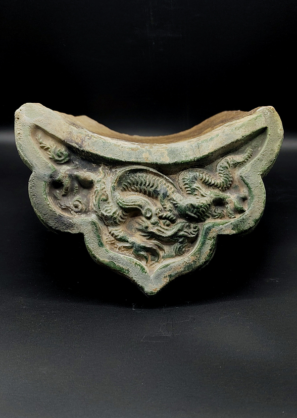 古玩陶瓷【實(shí)物保真】明晚期.綠釉高浮雕龍紋瓦當(dāng)拍賣(mài),當(dāng)前價(jià)格999元