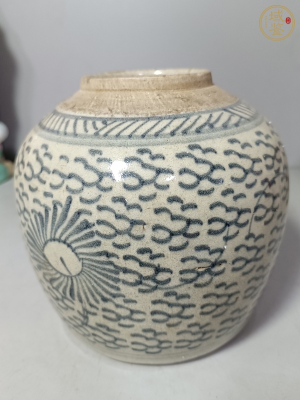 古玩陶瓷青花鳳眼青花罐真品鑒賞圖