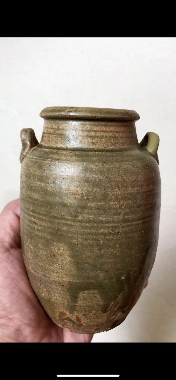 古玩陶瓷越窯青瓷雙系罐拍賣，當前價格300元