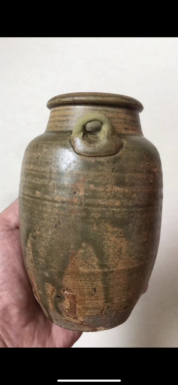 古玩陶瓷越窯青瓷雙系罐拍賣，當前價格300元