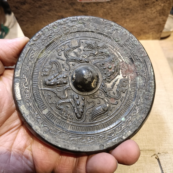 古玩轉(zhuǎn)賣西漢古單龍鏡拍賣，當(dāng)前價(jià)格3000元