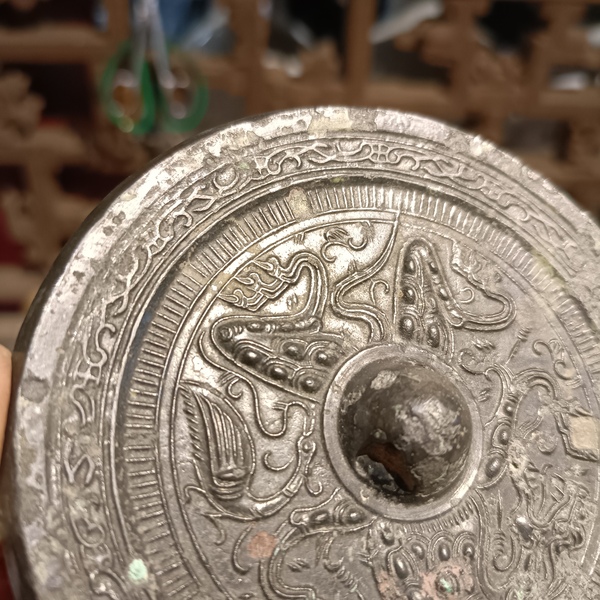 古玩銅器西漢古單龍鏡拍賣(mài)，當(dāng)前價(jià)格2500元