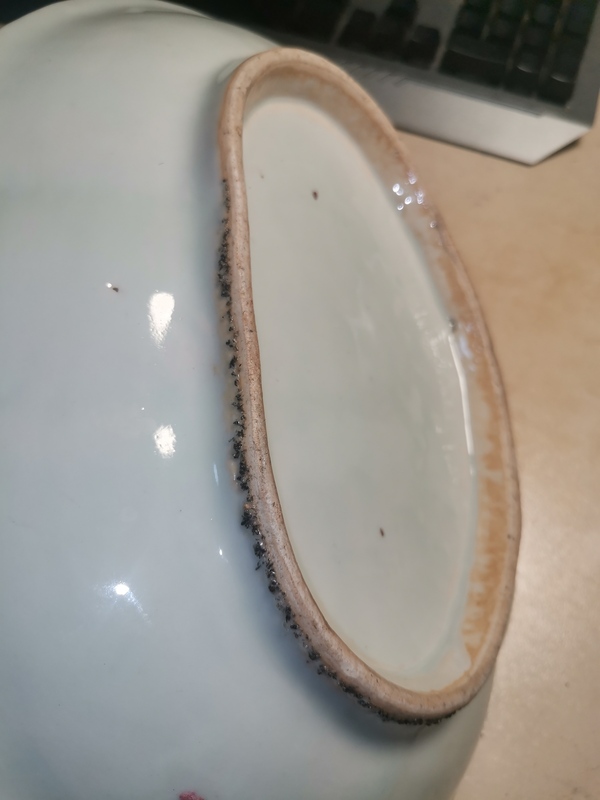 古玩陶瓷清中晚期 廣彩花鳥人物故事紋海棠盤拍賣,當前價格2200元