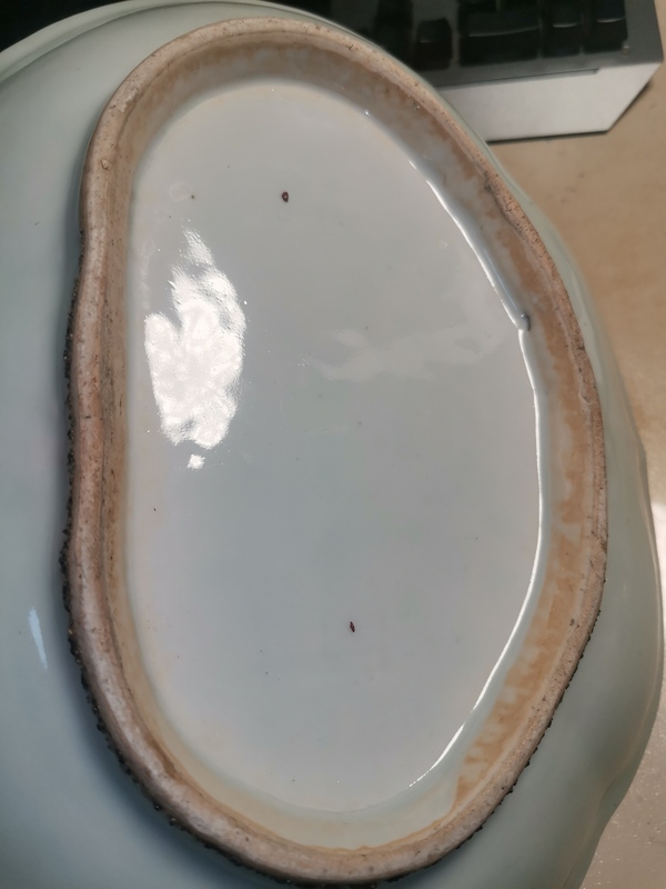 古玩陶瓷清中晚期 廣彩花鳥人物故事紋海棠盤拍賣,當前價格2200元