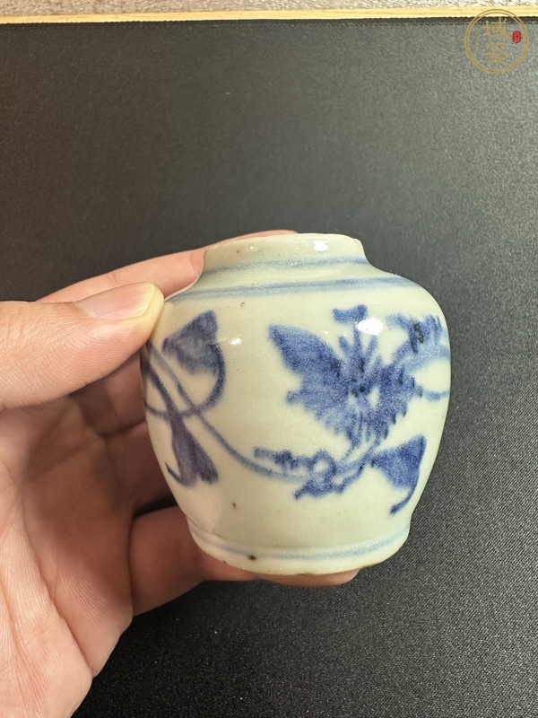 古玩陶瓷青花纏枝花卉紋小罐真品鑒賞圖