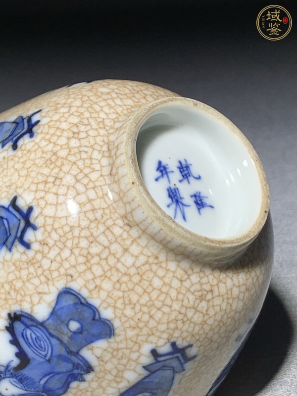 古玩陶瓷哥釉青花博古圖茶碗  真品鑒賞圖