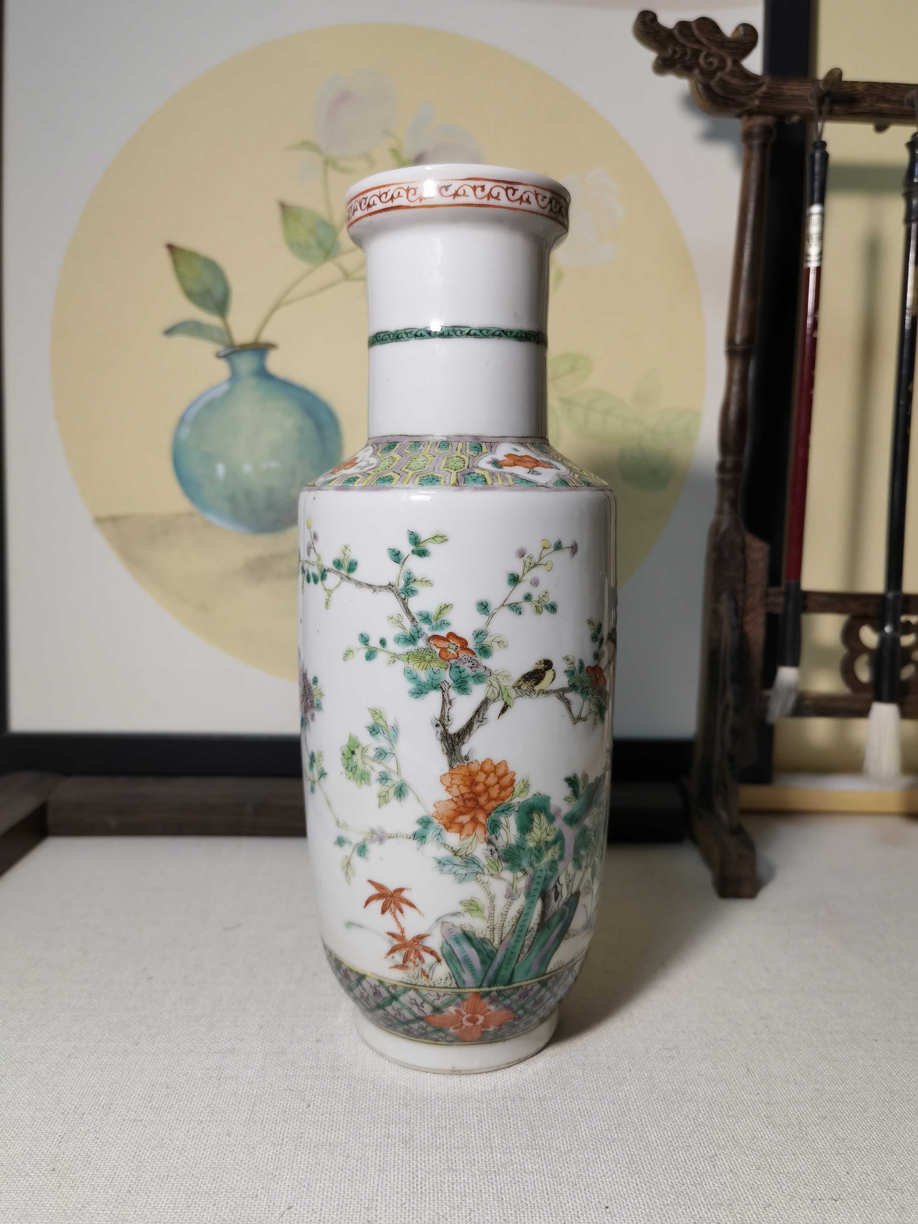 中国美術 青花 花瓶景徳鎮 康熙 唐物 旧家 古美術