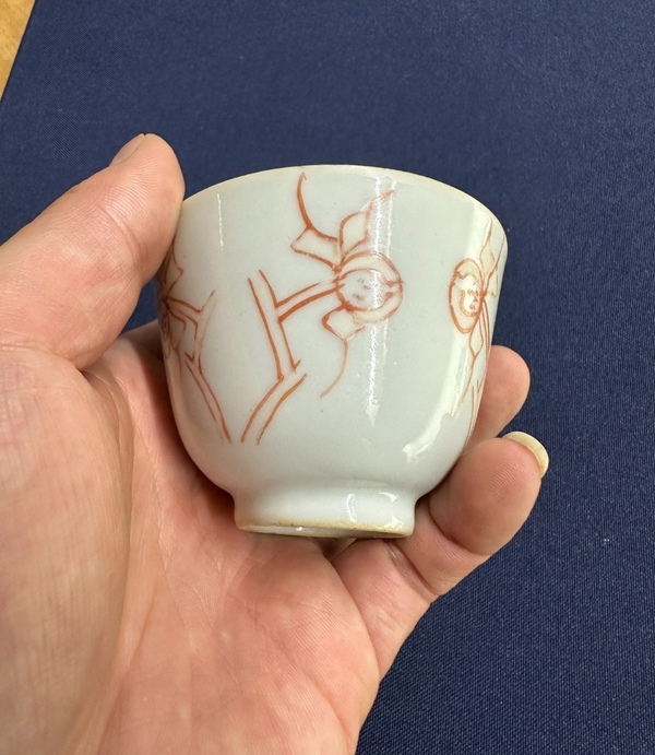 古玩陶瓷清晚期礬紅彩花卉紋仰鐘杯拍賣,當(dāng)前價格0元