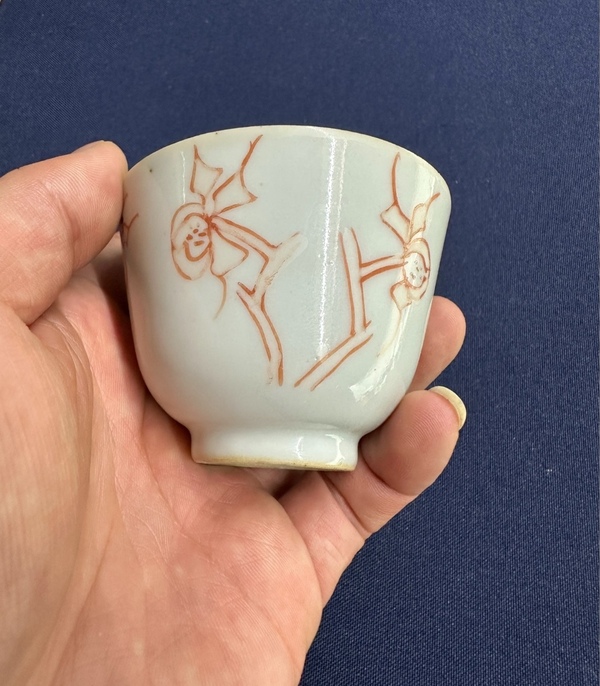 古玩陶瓷清晚期礬紅彩花卉紋仰鐘杯拍賣,當(dāng)前價格0元