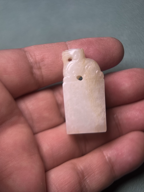 古玩玉器明代白玉獸鈕印章拍賣,當前價格15600元