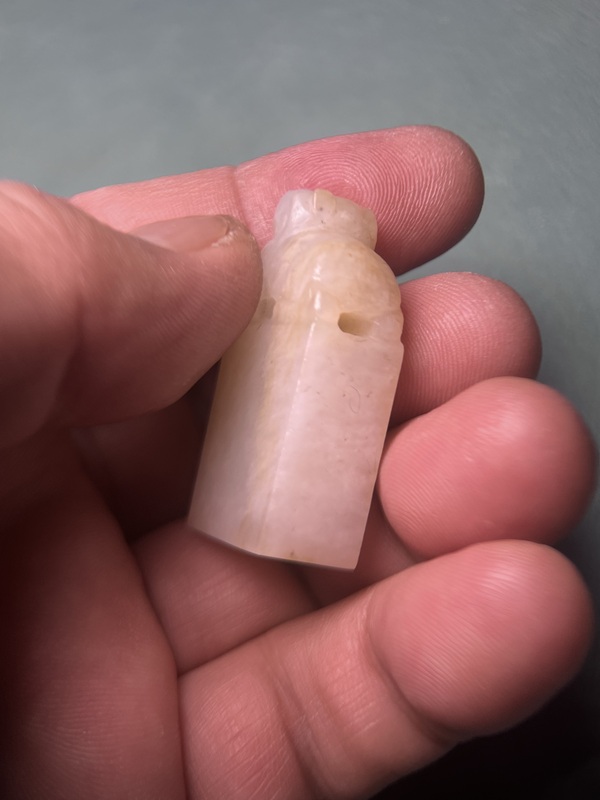 古玩玉器明代白玉獸鈕印章拍賣,當前價格15600元