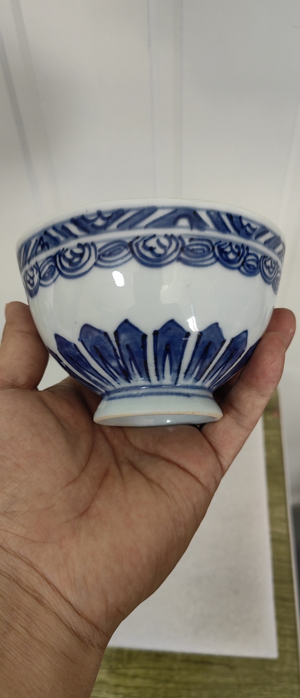 古玩陶瓷清早·青花蓮瓣紋雞心碗拍賣,當前價格9500元