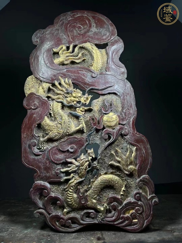 古玩雜項(xiàng)木雕龍板真品鑒賞圖