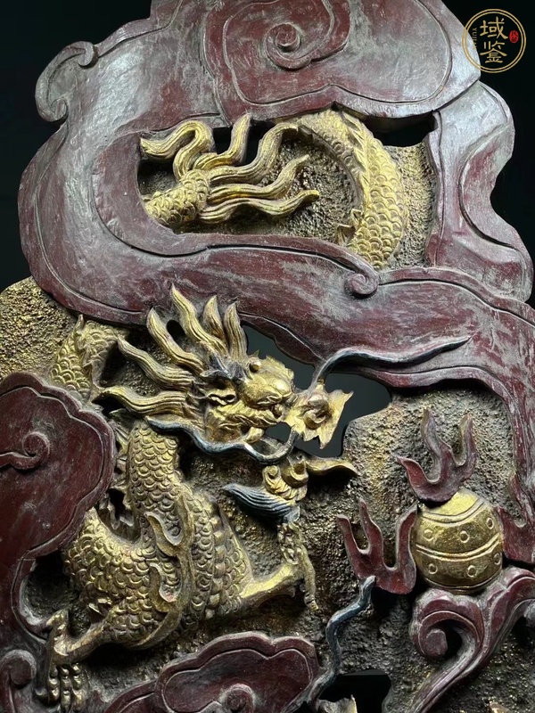 古玩雜項(xiàng)木雕龍板真品鑒賞圖