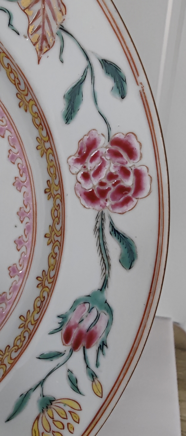 古玩陶瓷清雍正·粉彩描金籃花圖盤拍賣,當前價格4500元