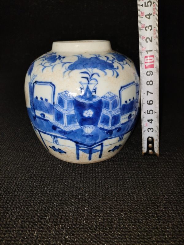 古玩陶瓷【咸豐】哥釉青花博古圖蓋罐【太漂亮了】拍賣,當(dāng)前價格0元