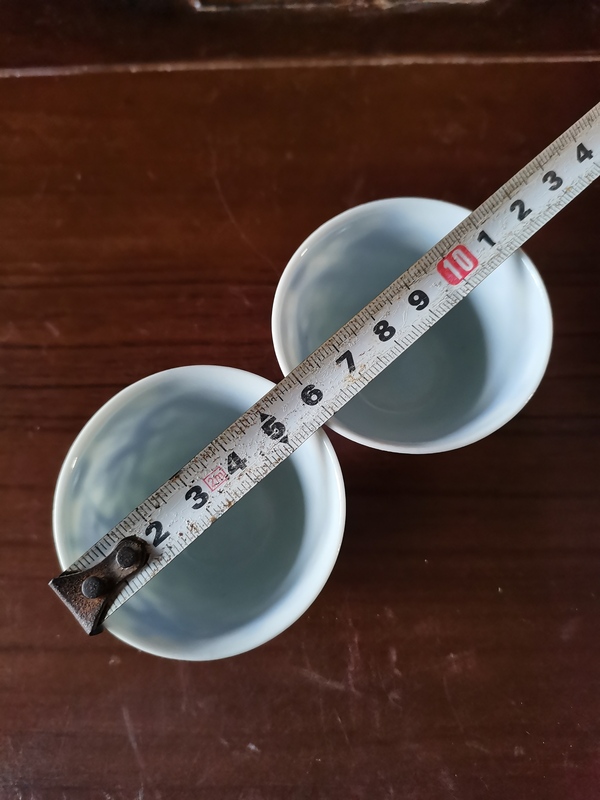 古玩陶瓷【精美茶杯】晚清民國青花龍紋杯一對拍賣,當(dāng)前價格500元