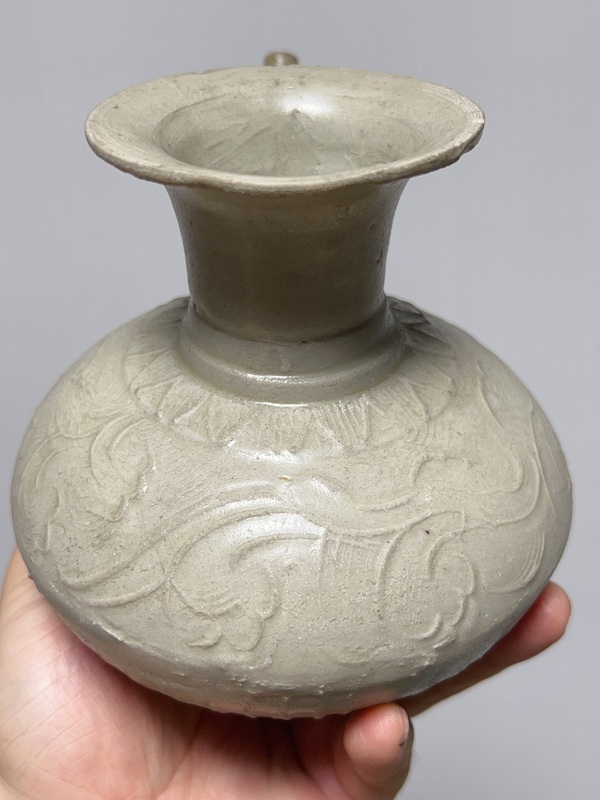 古玩陶瓷南宋·白釉印花軍持拍賣，當前價格6800元