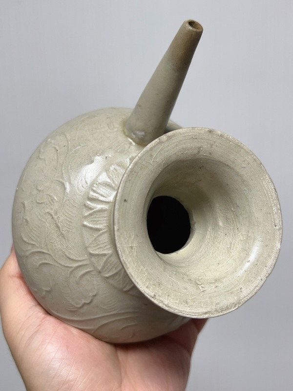 古玩陶瓷南宋·白釉印花軍持拍賣，當前價格6800元