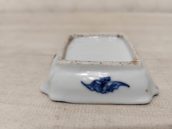 古玩陶瓷清青花團鶴紋調色盤拍賣,當前價格900元