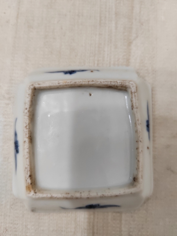 古玩陶瓷清青花團鶴紋調色盤拍賣,當前價格900元