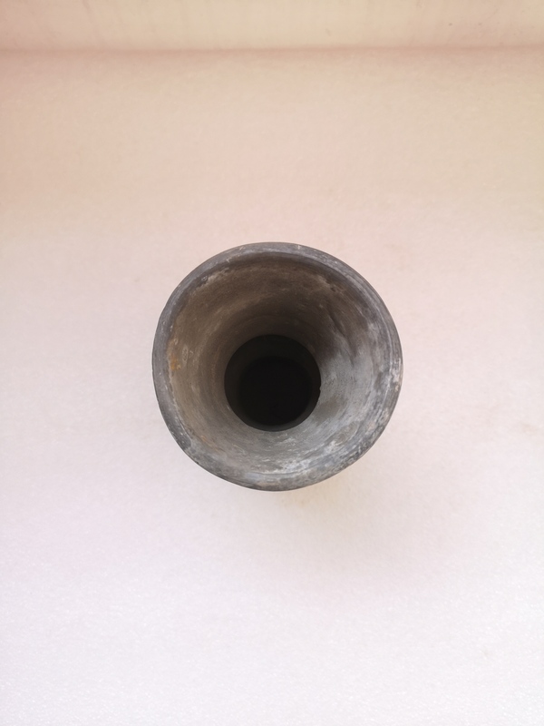 古玩陶瓷明末清初灰陶花觚拍賣,當前價格580元