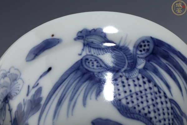 古玩陶瓷全品晚清?細路青花鳳穿牡丹紋茶碗拍賣,當前價格3800元