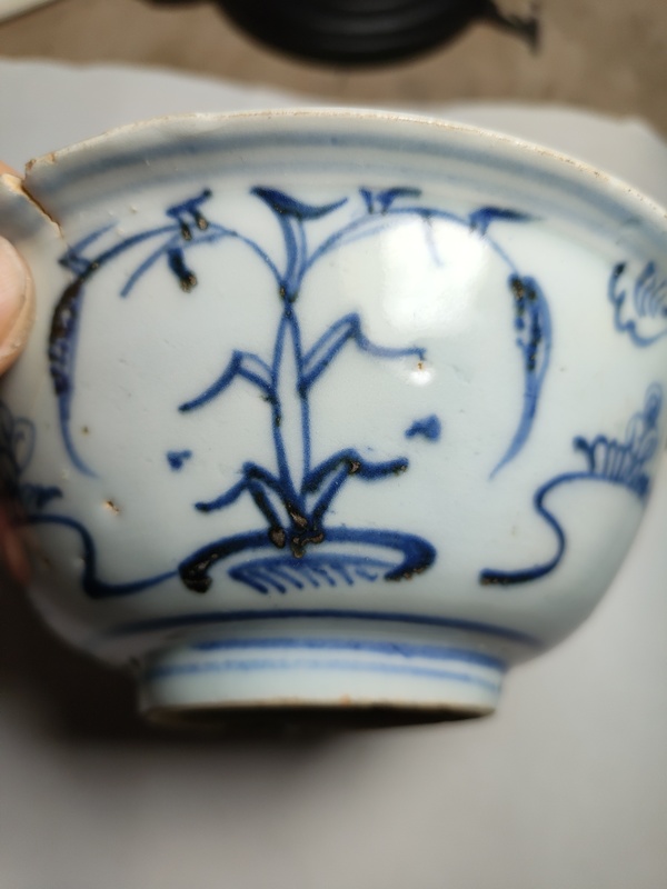 古玩陶瓷蘆雁紋青花碗拍賣,當前價格860元