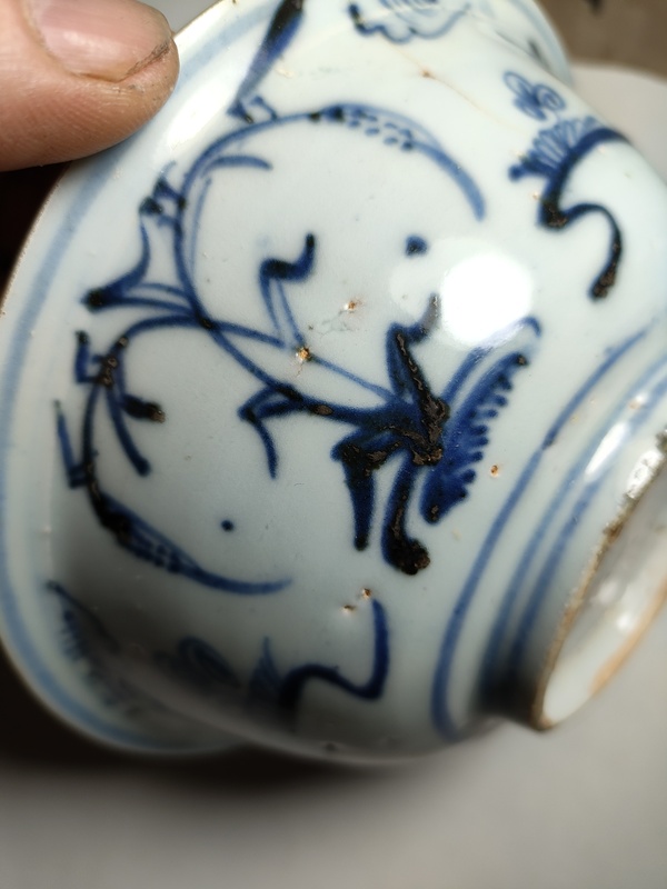 古玩陶瓷蘆雁紋青花碗拍賣,當前價格860元