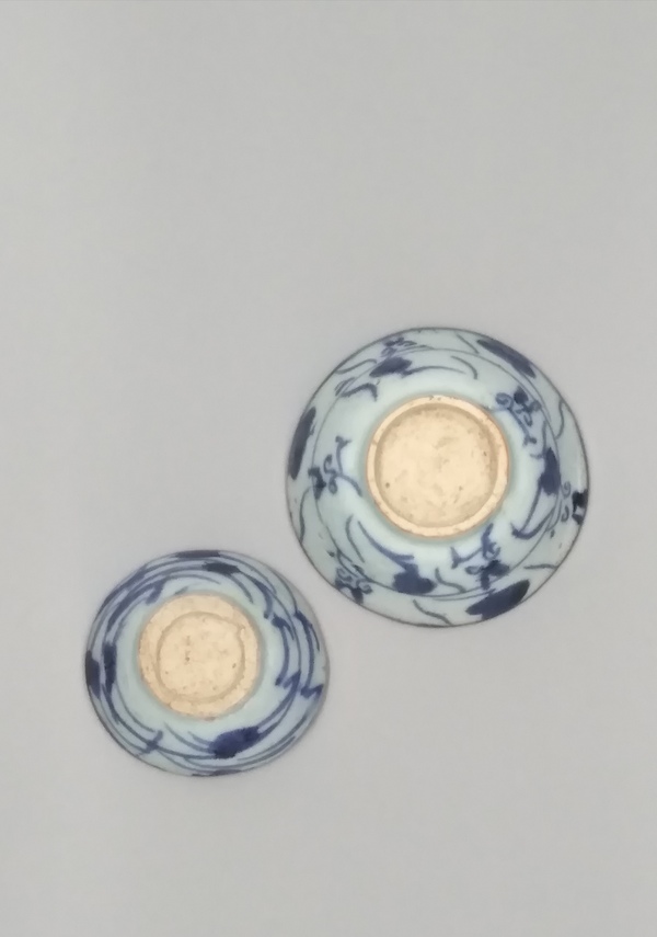古玩陶瓷【清中期·如意靈芝紋青花杯一對】拍賣,當前價格488元