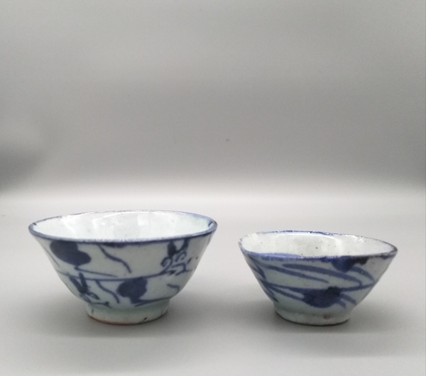 古玩陶瓷【清中期·如意靈芝紋青花杯一對】拍賣,當前價格488元