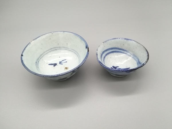古玩陶瓷【清中期·如意靈芝紋青花杯一對】拍賣,當前價格488元