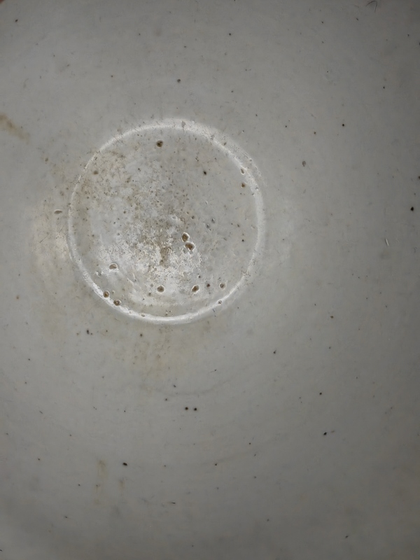 古玩陶瓷乾隆豆青釉堆白青花團鶴紋卷缸拍賣,當前價格18000元