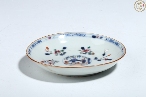 古玩陶瓷康熙青花加彩花卉人物故事盤(pán)拍賣(mài),當(dāng)前價(jià)格980元