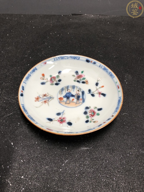 古玩陶瓷康熙青花加彩花卉人物故事盤(pán)拍賣(mài),當(dāng)前價(jià)格980元