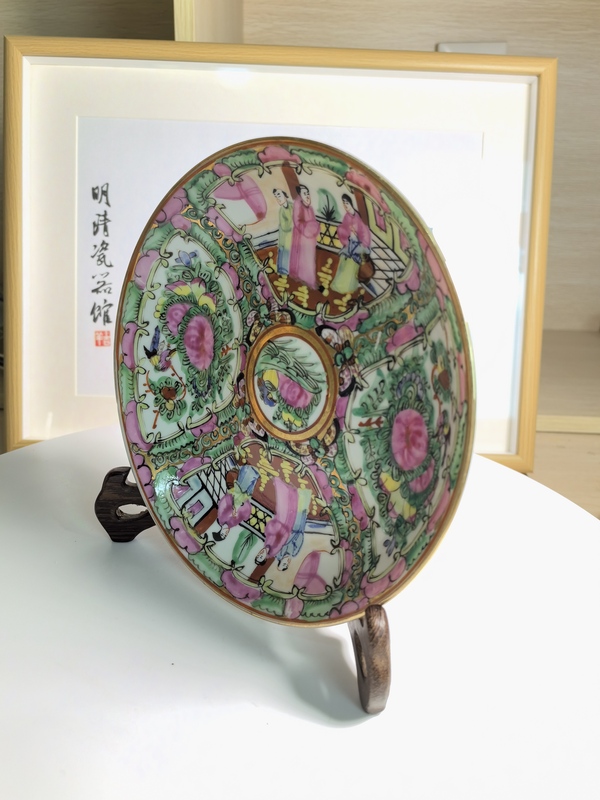 古玩陶瓷民國(guó) 廣彩人物故事紋盤拍賣,當(dāng)前價(jià)格380元