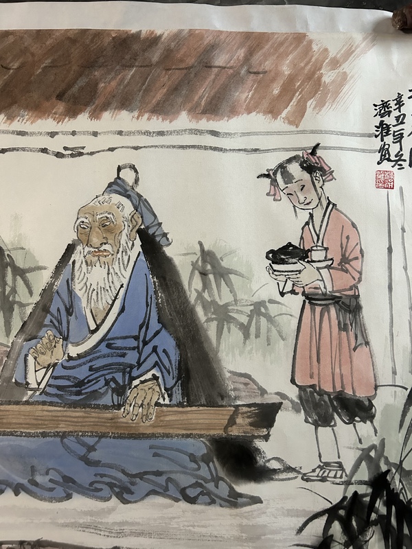 古玩字畫楊濟(jì)淮《撫琴圖》拍賣，當(dāng)前價格578元