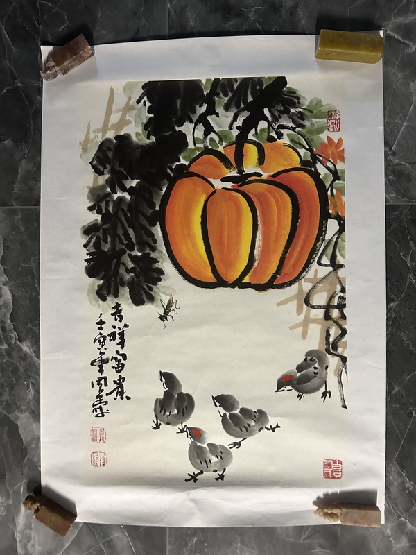 古玩字畫(huà)周卡《吉祥如意》拍賣(mài)，當(dāng)前價(jià)格850元