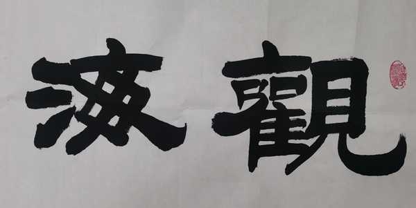 古玩字畫(huà)中書(shū)協(xié)會(huì)員山東名家尹祿德書(shū)法觀海聽(tīng)濤拍賣，當(dāng)前價(jià)格699元