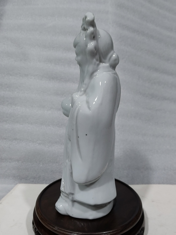 古玩陶瓷白釉壽星人物塑像拍賣,當前價格690元