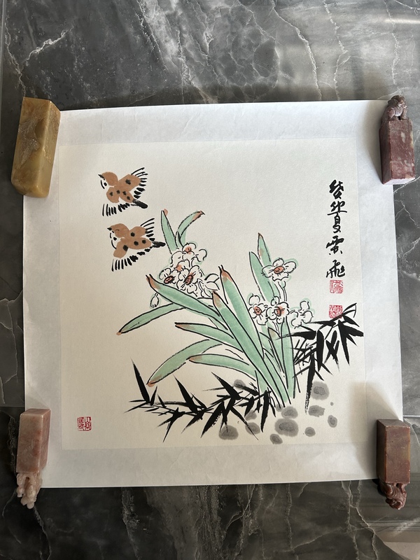 古玩轉(zhuǎn)賣郭霖飛《花鳥圖》拍賣，當前價格15000元