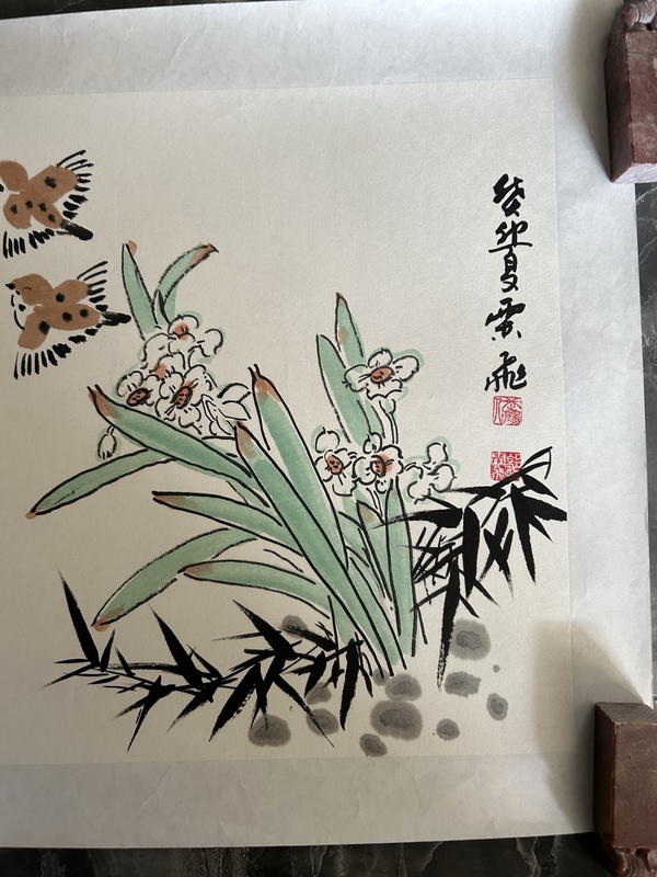 古玩字畫郭霖飛《花鳥圖》拍賣，當前價格355元